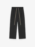 Brushed Wool Cashmere Wide Leg Black Pants