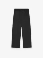 Brushed Wool Cashmere Wide Leg Black Pants