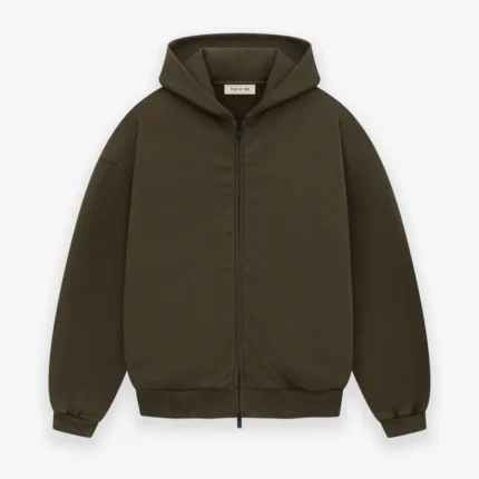 Full Zip Brown Logo Hoodie