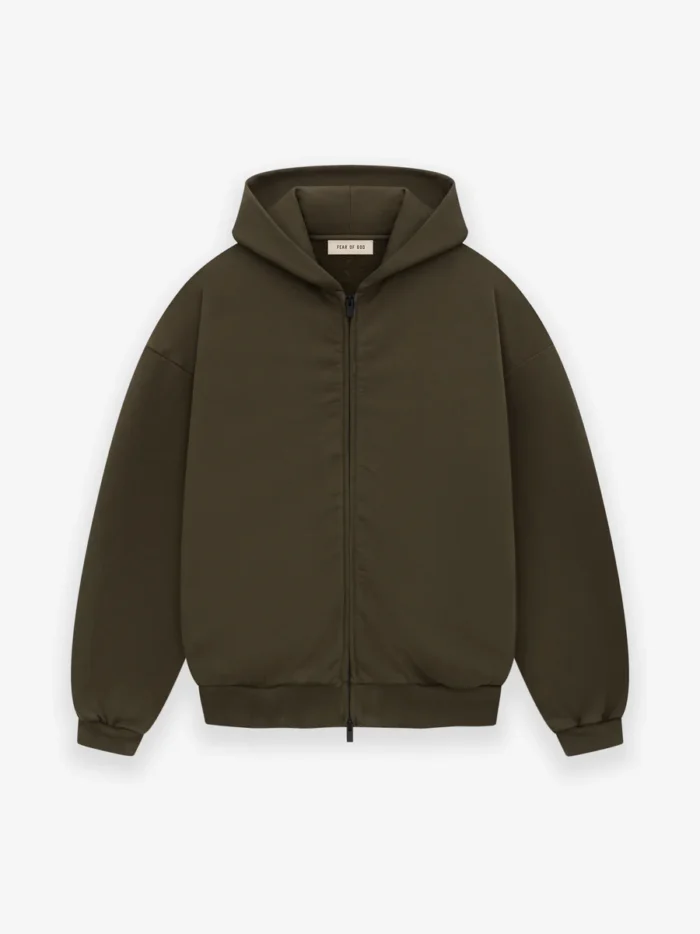 Full Zip Brown Logo Hoodie