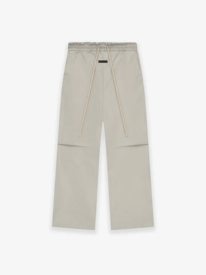 Heavy Nylon Knee Pleat Wide Leg Pant