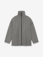 Melange Wool High Neck Jacket