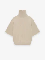 Merino Knit High Neck Beige Tee