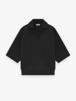 Merino Short Sleeve Polo Black Sweater