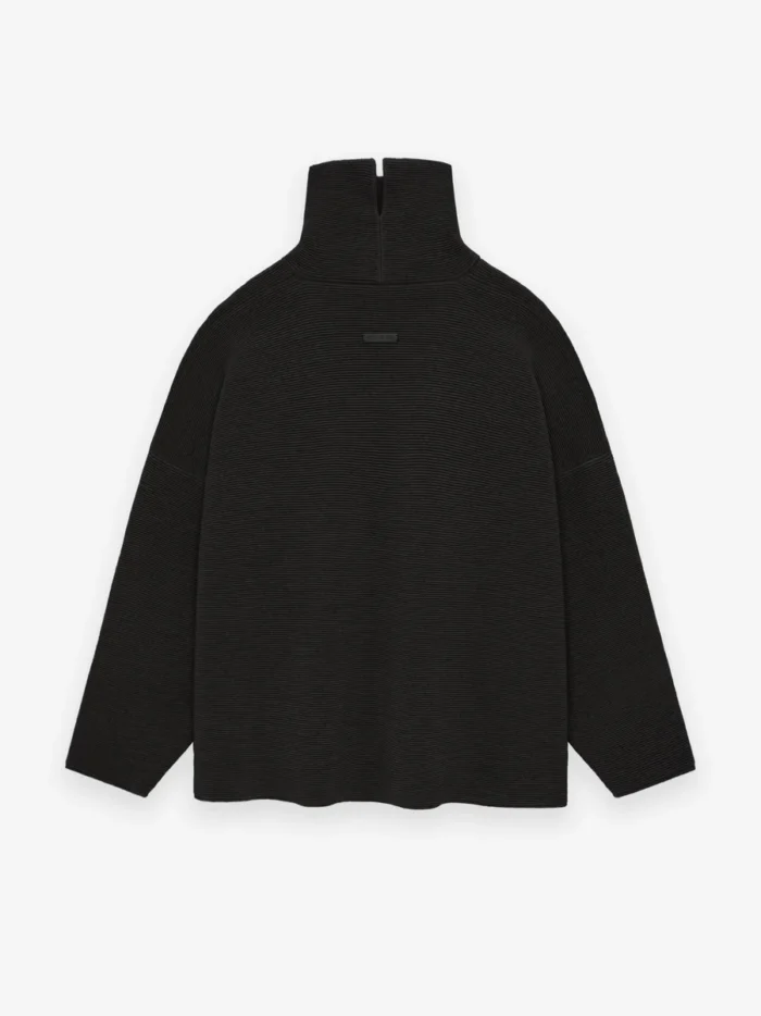 Ottoman High Neck Black Sweater