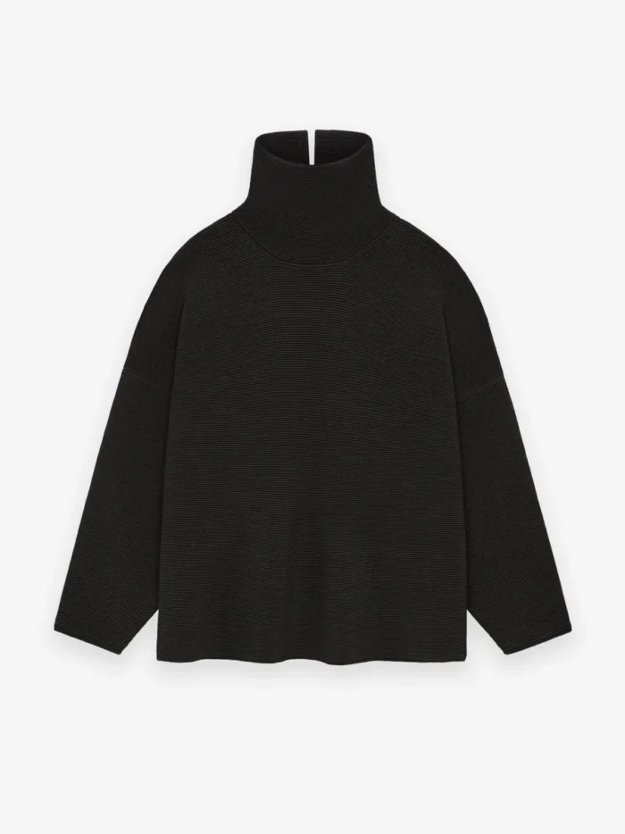 Ottoman High Neck Black Sweater