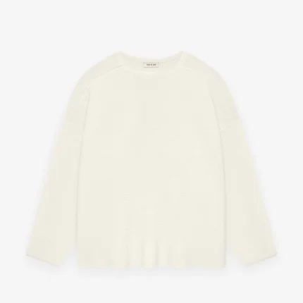 Ottoman Straight Neck White Sweater