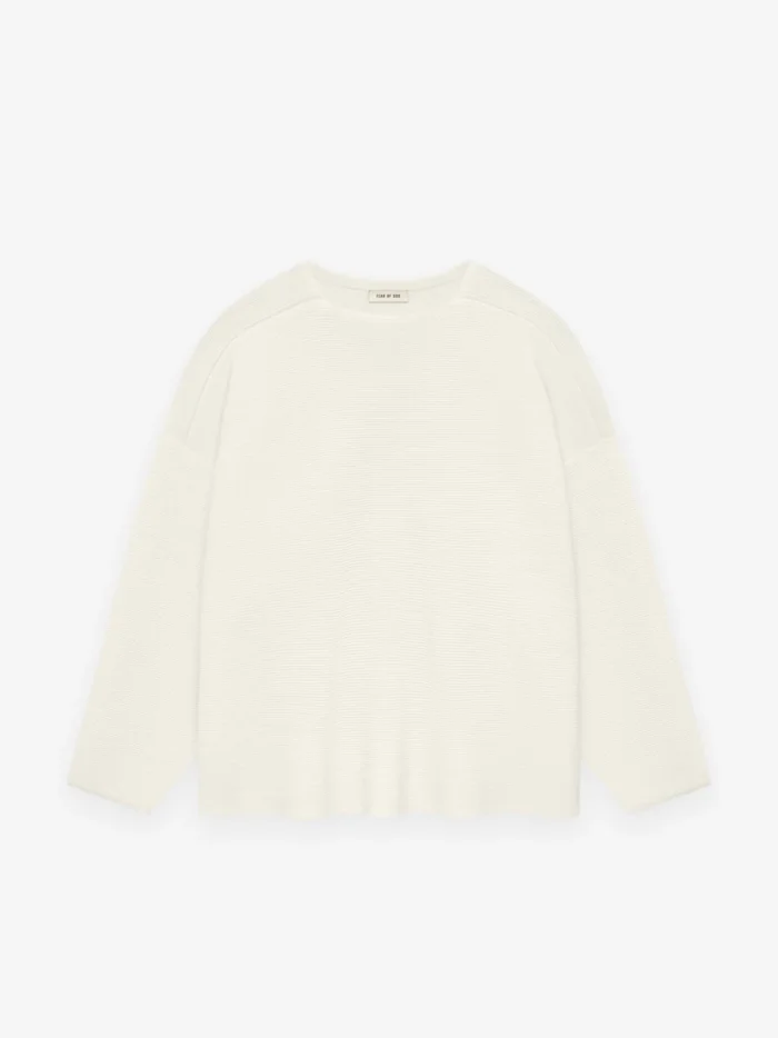 Ottoman Straight Neck White Sweater