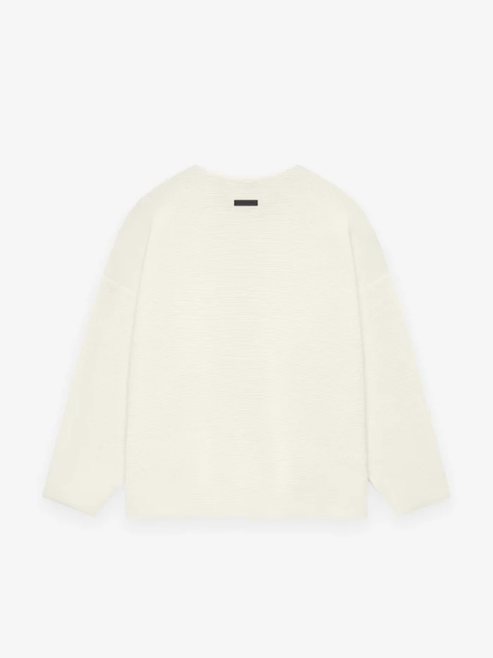 Ottoman Straight Neck White Sweater