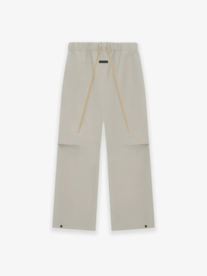 Rubberized Knee Pleat Wide Logo Pant