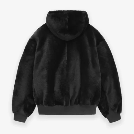 Shearling Hooded Black Bomber
