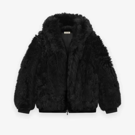 Shearling Hooded Bomber