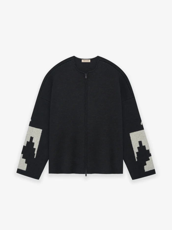 Thunderbird Wool Full Zip Black Sweater