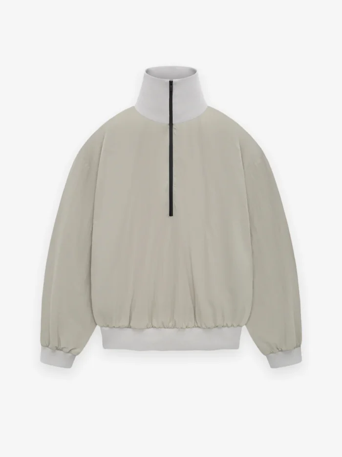 Washed Nylon Half Zip Track Grey Jacket