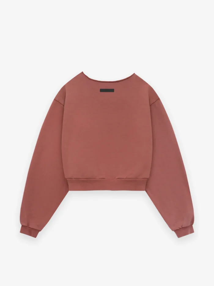 Womens Heavy Fleece Cropped Crewneck