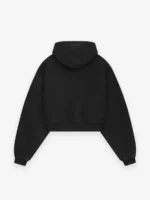 Womens Heavy Fleece Cropped V-Neck Hoodie