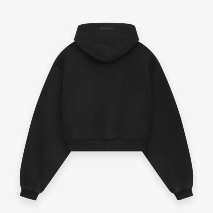Womens Heavy Fleece Cropped V-Neck Hoodie
