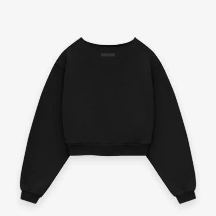 Womens Heavy Fleece Raw Cropped Crewneck