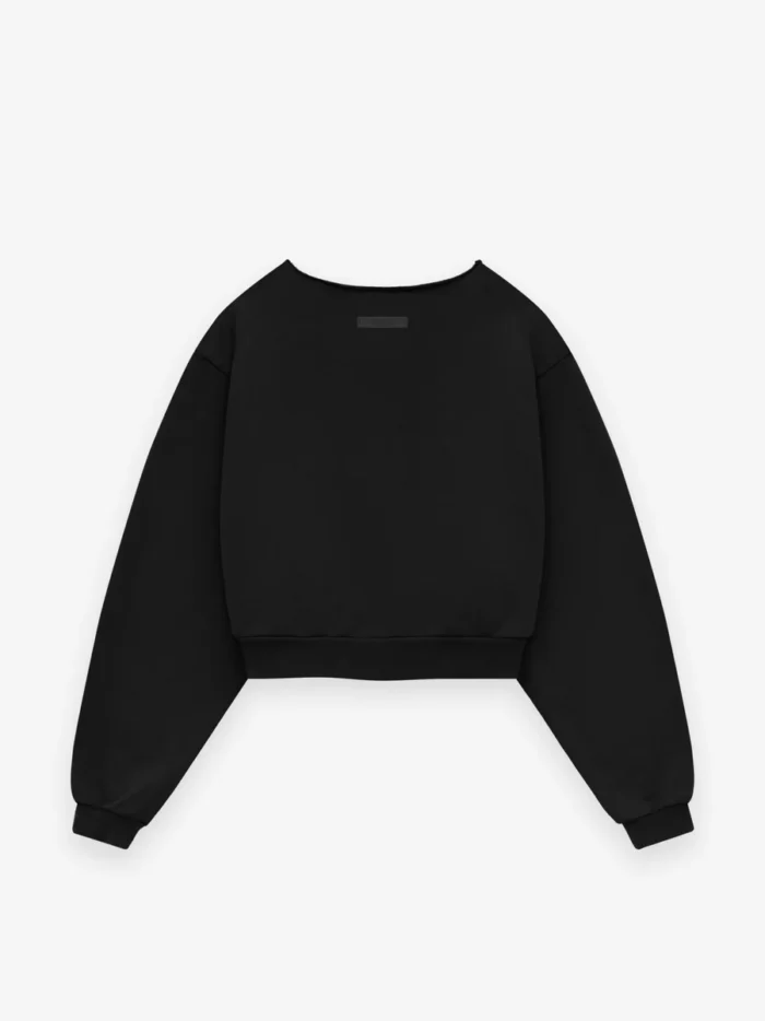 Womens Heavy Fleece Raw Cropped Crewneck