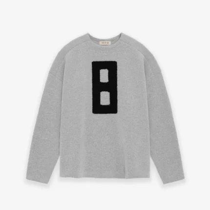 Wool Boucle Straight Neck Sweater