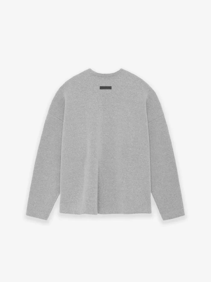 Wool Boucle Straight Neck Sweater