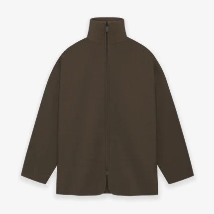 Wool Canvas High Neck Jacket