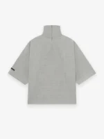 Wool Canvas High Neck Short Sleeve Shirt