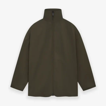 Wool Crepe High Neck Jacket