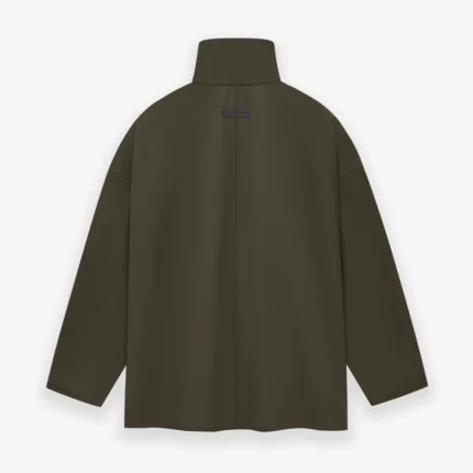 Wool Crepe High Neck Jacket