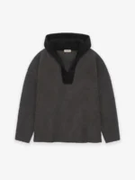Wool V-Neck Brown Hoodie