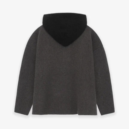 Wool V-Neck Brown Hoodie