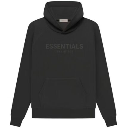 Fear of God Essentials Waffle Raglan Hoodie Off Black