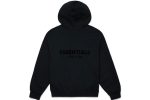 1977 Essentials Black Pullover Chest Logo Hoodie