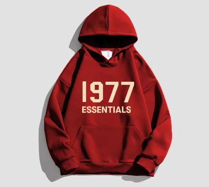 1977 Essentials Legacy Hoodie Red With Gold Logo