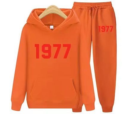 1977 Essentials Trendy Women’s Tracksuit Line Orange