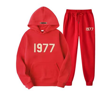 Oversized 1977 Essentials Tracksuit in Red