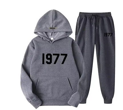 Oversized 1977 essentials tracksuit in Dark Gray